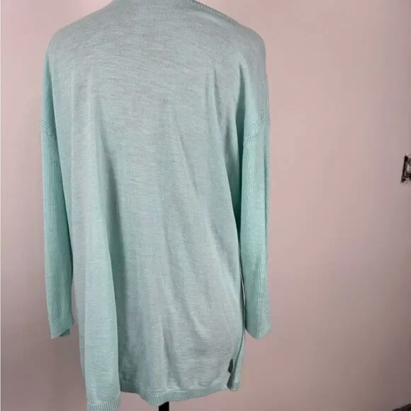 Talbots Soft Mint V-Neck Sweater - Picture 6 of 7